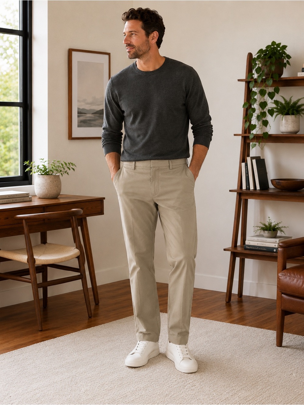 Bonobos Wednesday Straight Fit Khaki Chino Pants Men’s 38x30 Beige Cotton